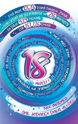 Zdjęcie produktu dla Kartka okolicznościowa Urodziny 18 ST06 - AbCard