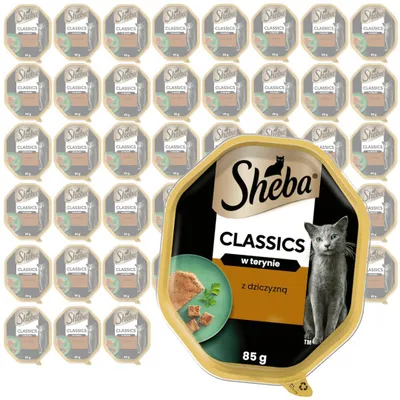 Produktbild von Sheba Classics Schale 44x85g Nassfutter Alleinfuttermittel für Katzen mit Wildfleisch in Pastete