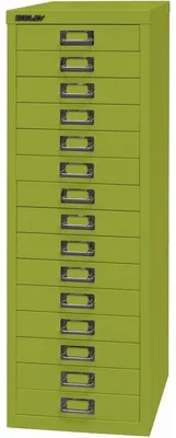 Produktbild von BISLEY MultiDrawer™ L3915 Schubladenschrank grün 15 Schubladen 27,8 x 38,0 x 85,7 cm