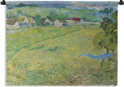 Produktbild von MuchoWow® Wandteppich Wandbehang Les Vessenots in Auvers - Vincent van Gogh 150x112.50 cm Tapisserie Dekoration Wandtuch - Wanddecke - Wandteppiche