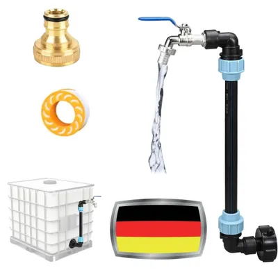 Productafbeelding van IBC-aansluiting met 3/4" uitloopkraan voor regenwateropslag, regenvat, container of adapter