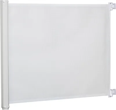 Produktbild von Ausziehbares Treppenschutzgitter 115 cm Weiß - Rollo Türschutz Kunststoff Sicherheitstrennwand für Hunde
