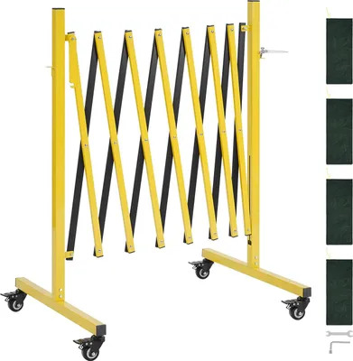 Produktbild von VEVOR Scherengitter Ausziehbar Absperrgitter mit Feststellbaren Rollen Scherensperre Max. 3,82 m Verstellbar, Outdoor Mobiles Schutzgitter für Warnwirkung Metallbarrikade für Außenbereich & Industrie
