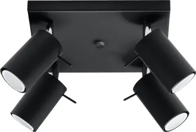Produktbild von Deckenleuchte RING 4 schwarz 4xGU10 10W Stahl 16x25x25cm Sollux Lighting