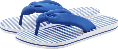 Produktbild von LASCANA Badezehentrenner Sandale, Badeschuh, Pantolette, Badelatsche, Flip Flop, Sommerschuh, blau/weiß Größe 43