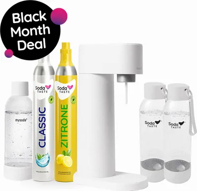 Produktbild von Black Month Angebot: Woody (weiß) + Zitrone & Wasserflaschen