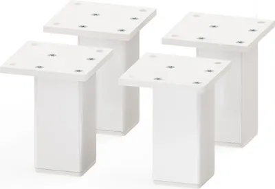 Produktbild von sossai Aluminium Möbelfüße MFV2 | 4er Set | Vierkant-Profil: 38 x 38 mm | Farbe: Weiß | Höhe: 80mm