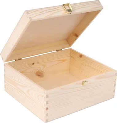 Immagine prodotto di Creative Deco Grande Scatola in Legno con Coperchio e Serratura | 29x25x14 cm | Cassetta Portaoggetti Portagiochi | Perfetta per Decoupage Documenti