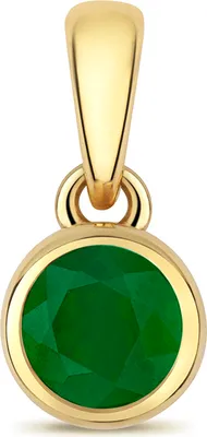 Produktbild von Funkelndes Feuer Klassischer 9 Karat (375) Gold Damen - Anhänger mit Smaragd; TRS34959
