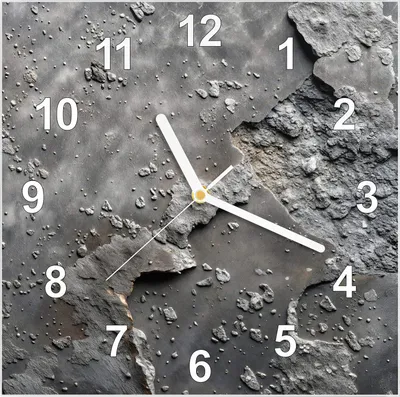 Produktbild von Wanduhr aus Glas mit Motiv Verwitterte Oberfläche- 30 x 30 cm - inkl. Aufhängesystem