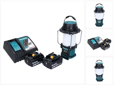 Produktbild von Makita DMR 055 RG Akku Radio 18 V FM mit Laterne 360° Taschenlampe + 2x Akku 6,0 Ah + Ladegerät