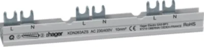 Produktbild von HAGER Phasenschiene 2P Gabelanschluss 10 mm? für ARFxxxD mit Hilfsschalter 10 Module