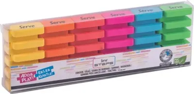 Obrázek produktu pro Gumičky na mazání Steps neon, 6 kusů - Serve