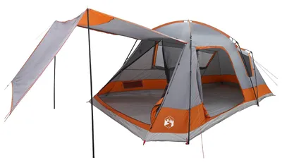 Immagine prodotto di Tenda a capanna vidaXL, grigia e arancione, per 12 persone, in poliestere e acciaio