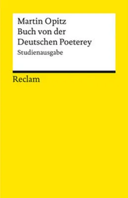 Image de Buch von der Deutschen Poeterey (1624). Studienausgabe