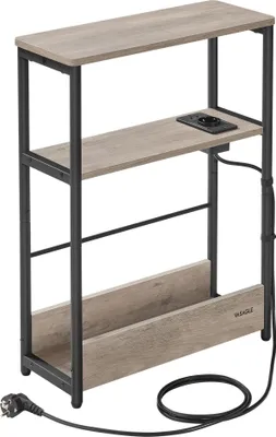 Produktbild von Songmics Beistelltisch mit Ladefunktion Greige-Schwarz