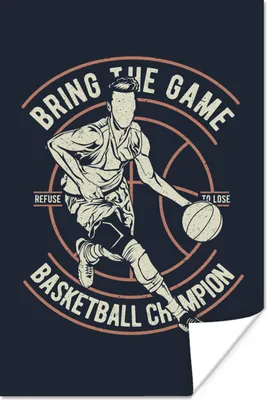 Produktbild von MuchoWow® Poster Basketball - Ball - Jahrgang 120x180 cm - Kunstposter
