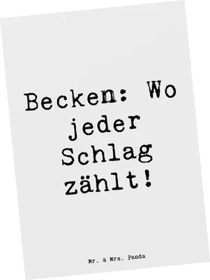Produktbild von Mr. & Mrs. Panda Grußkarte Spruch Becken - Weiß - Geschenk, Lernen, Musiker, Musikliebhaber, Ansichtskarten, Instrument, Postkarte, Timing, Schlaginstrument, bildkarte