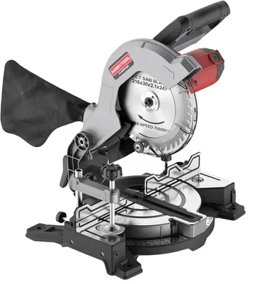 Image de Scie à onglet, moteur 1400 W, fonction d'inclinaison, noir