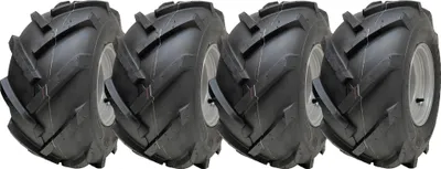 Produktbild von 18x9,50-8 Reifen mit offener Mitte für Felgen mit Stollen, Rotovator, 4 Bolzen, Lochkreis 100 mm (4er-Set)
