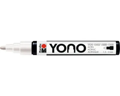 Produktbild von Marabu YONO, Weiß, Mehrfarbig, 1 Farben, 1,5 mm, 3 mm, Kanvas, Metall, Kunststoff, Stein, Holz