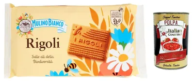 Produktbild von 12x Mulino Bianco Rigoli Shortbread-Kekse mit 100% italienischem Honig, 400 g + Italian Gourmet polpa 400g