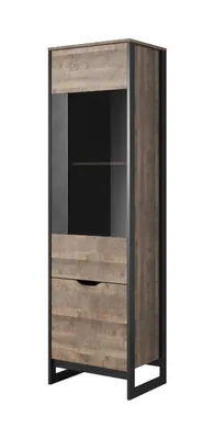 Produktbild von Hohe Vitrine ARDEN A Wohnzimmerschrank eiche sand grande / matera