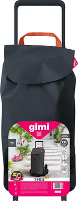 Immagine prodotto di Carrello trolley portaspesa a tre ruote saliscale Gimi - Grey