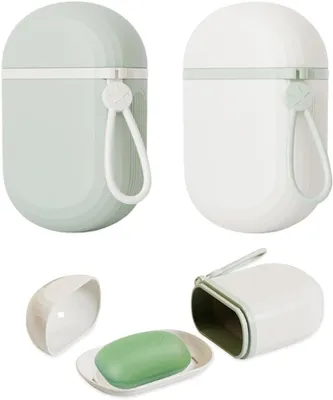 Produktbild von Set mit 2 Reise-Seifenboxen – auslaufsicher, mit Deckel, für Camping/Dusche/Badezimmer/Outdoor-Aktivitäten
