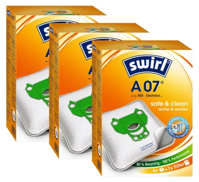 Produktbild von 3 x Swirl A 07 MP Plus AirSpace Staubsaugerbeutel Staubbeutel Microvlies