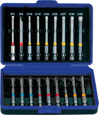 Produktbild von Projahn 1/4 Zoll Bit Box mit markierten Bits 18-teilig in einer Kunsstoffbox