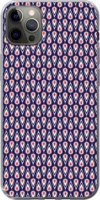 Produktbild von MuchoWow® Handyhülle Schutzhülle Hülle für Telefoonhoesje iPhone 12 Pro Max Muster - Vintage - Blau - Rot Silikon Softcase Handy Hülle - Hartschale