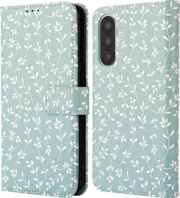 Produktbild von imoshion Design Klapphülle Samsung Galaxy A26 - Smoke Green Flowers
