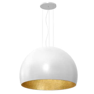 Zdjęcie produktu dla Lampa wisząca biała ze złotym wnętrzem Ø100cm Compo 1xE27 15W Luminex