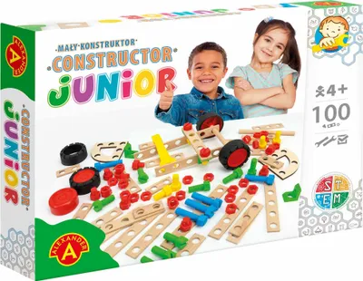 Zdjęcie produktu dla Alexander Gry Mały Konstruktor Junior 100El - Drewniane Klocki Dla 4-Latków