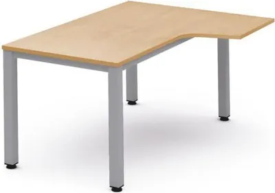 Produktbild von Schreibtisch Executive L-Form rechts BxTxH 160x120x73cm Gestell grau Platte Melamin buche.