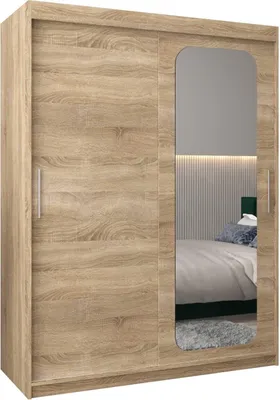 Produktbild von MEBLE KRYSPOL Promo 2150 Schlafzimmerschrank zwei Schiebetüren - Sonoma