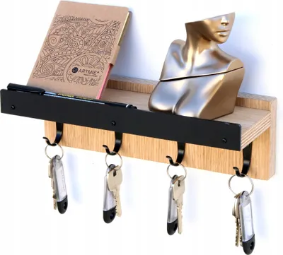 Produktbild von Schlüsselorganisator - Schlüsselhalter 25cm Holz Metall WoodExpert