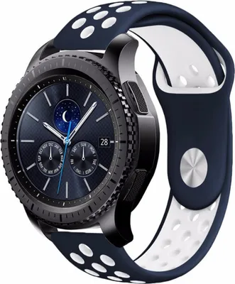 Produktbild von Strap-it Samsung Gear S3 Classic / Frontier Sportarmband (Blau / Weiß)
