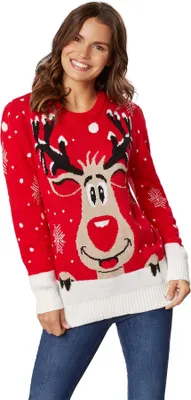 Produktbild von Weihnachtspullover Rudi Rentier für Frauen - L
