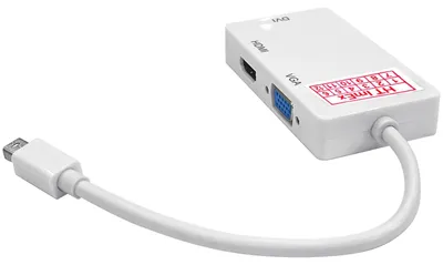 Produktbild von Mini DisplayPort auf HDMI VGA DVI Adapter 3 in 1 Konverter kompatibel mit MacBook Surface
