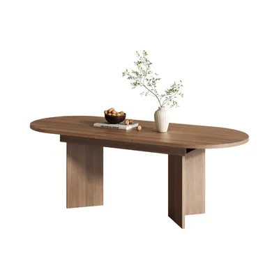 Produktbild von Ausziehbarer Esstisch140/180* 90cm,geeignet für 6-8 Personen,Esstisch mit abgerundeten Ecken,verdickte Tischplatte,Esstisch im einfachen Stil
