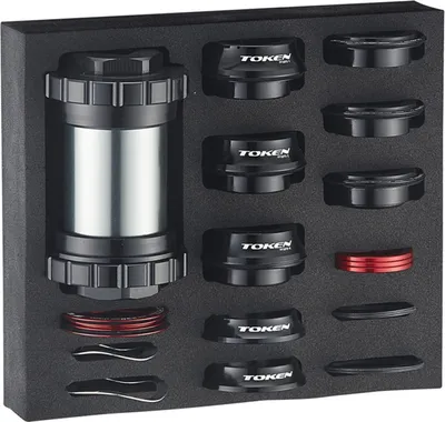 Obrázek produktu pro TOKEN TF37 Thread Fit sada spodního držáku PF30/BB386 Shimano/Sram/BB386/BB30, šedá/černá (1 sada)
