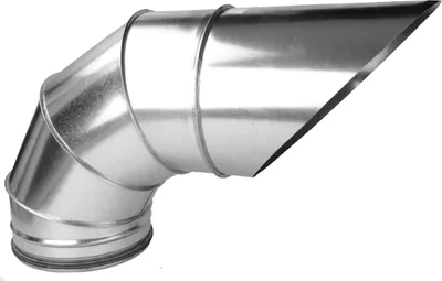 Produktbild von Bogen Segmentbogen Ausblasstutzen 45° Schutzgitter Wickelfalzrohr Bogen 90° 200 mm