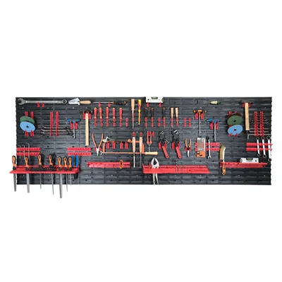 Produktbild von 92-tlg. Werkzeugwand Set XXL 2316 x 780 mm Werkstattwand mit Werkzeughalterungen Werkstattregal Wandregal für Werkstatt Garage Lagersystem Werkstatteinrichtung Kunststoff…