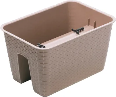 Zdjęcie produktu dla Doniczka na kwiaty Doniczka na kwiaty Skrzynka balkonowa Rattan 396 x 272 x 225 mm Mocca