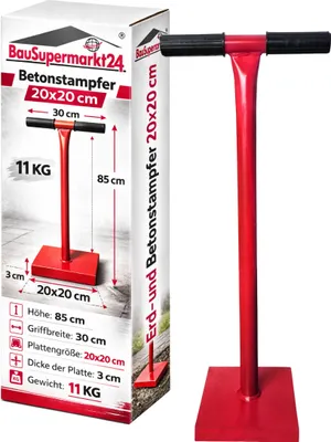 Produktbild von Erd- und Betonstampfer 20x20 cm Erdstampfer 85 cm Hoch Müllstampfer Bodenverdichter Stampfer Erd