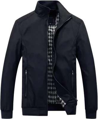 Produktbild von Leichte Sommerjacke für Damen mit Stehkragen, Reißverschluss und Taschen, geeignet für den Übergang von Frühling bis Herbst