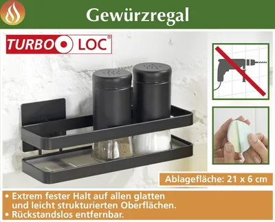 Produktbild von Turbo Loc Gewürzregal schwarz B: 22 cm x H: 5,5 cm x T: 7 cm