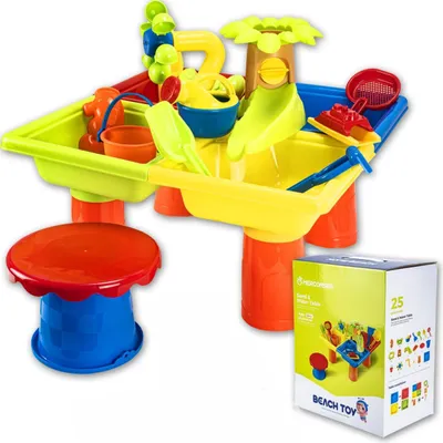 Produktbild von Strandspielzeugset für Kinder - 25 Teile - Sandkübel - Schaufel - Sandkastenset - Spielzeug - ideales Geschenk